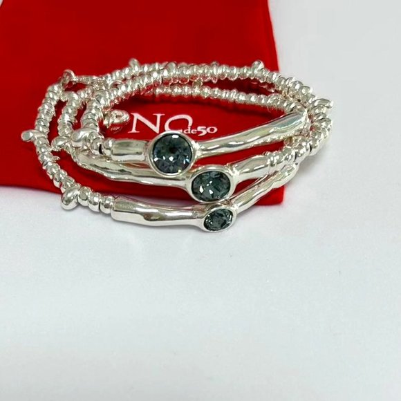 UNO de 50 Jewelry New Uno De 5 Silver Delirio Delirium Blue Crystal